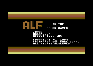 Alf in the Color Caves title screen for Commodore 64